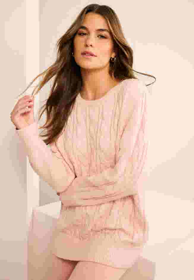 CashMORE Cable Sweater image number 1