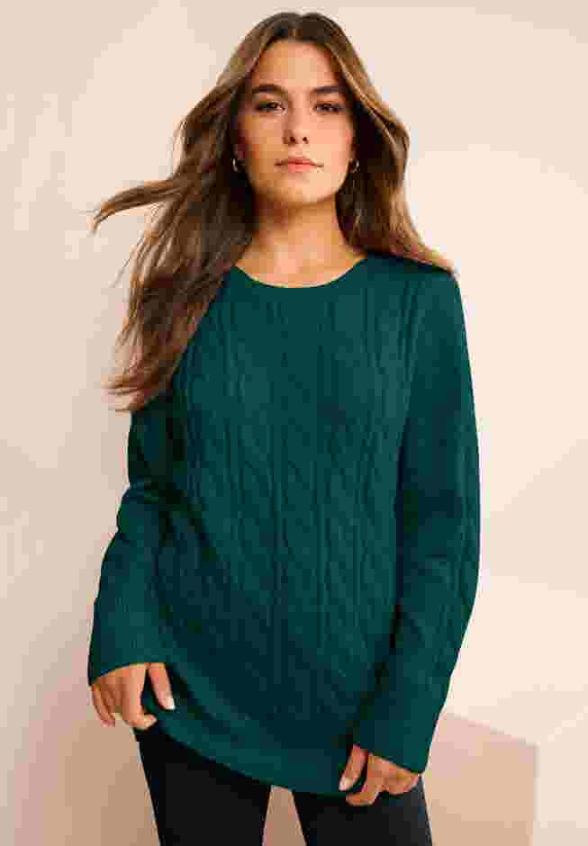 CashMORE Cable Sweater image number 0