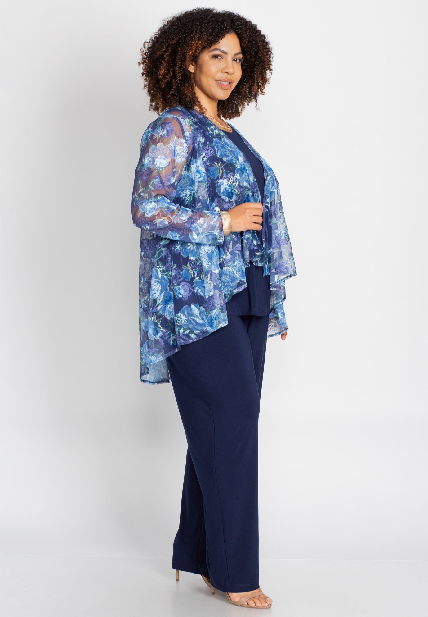 Cascade Embroidered 3-Piece Pant Suit image number 2