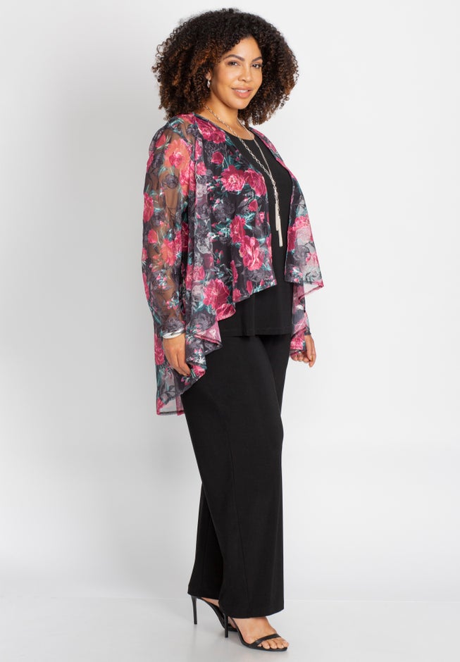 Cascade Embroidered 3-Piece Pant Suit image number 1