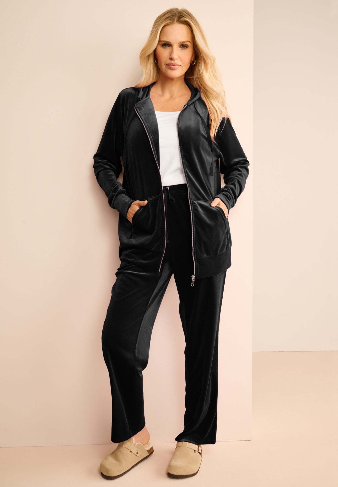 Velour Hoodie And Jogger Set image number 0