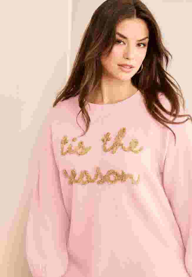Embroidered Metallic Sweater image number 1