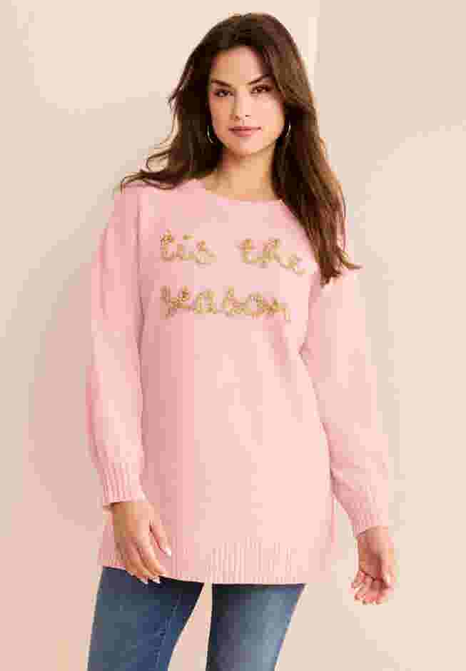 Embroidered Metallic Sweater image number 0