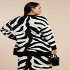 Oversized Zebra Intarsia Sweater image number null