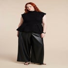 Turtleneck Peplum Sweater Vest image number null