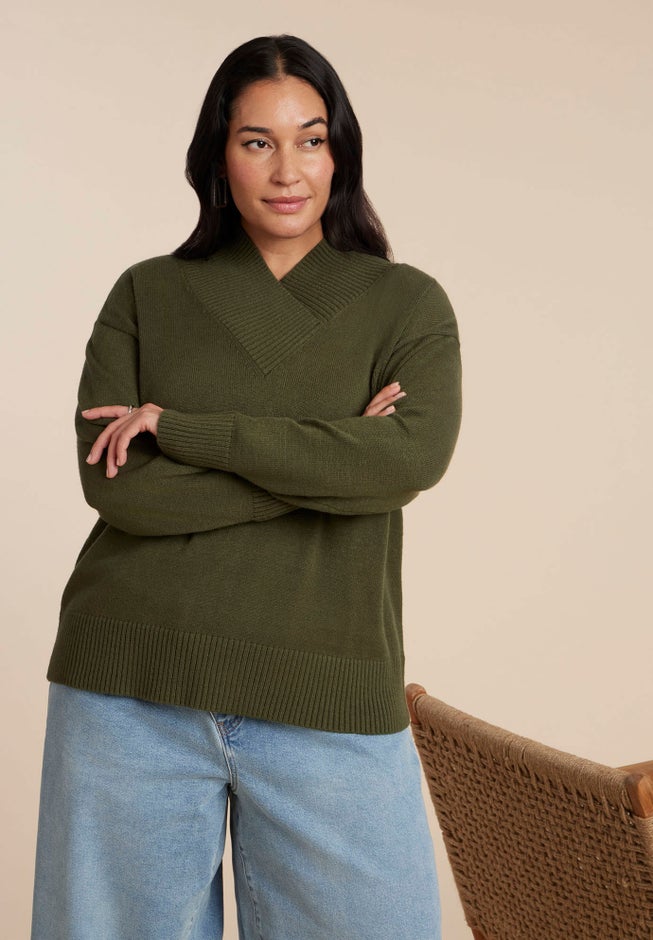 Overlap Mockneck Sweater image number 1