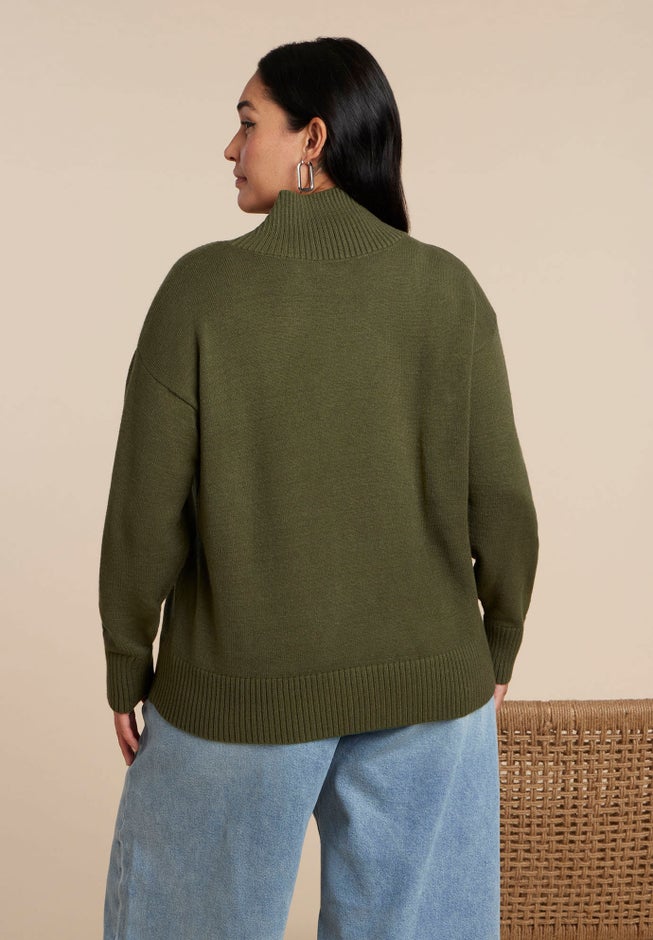 Overlap Mockneck Sweater image number 2