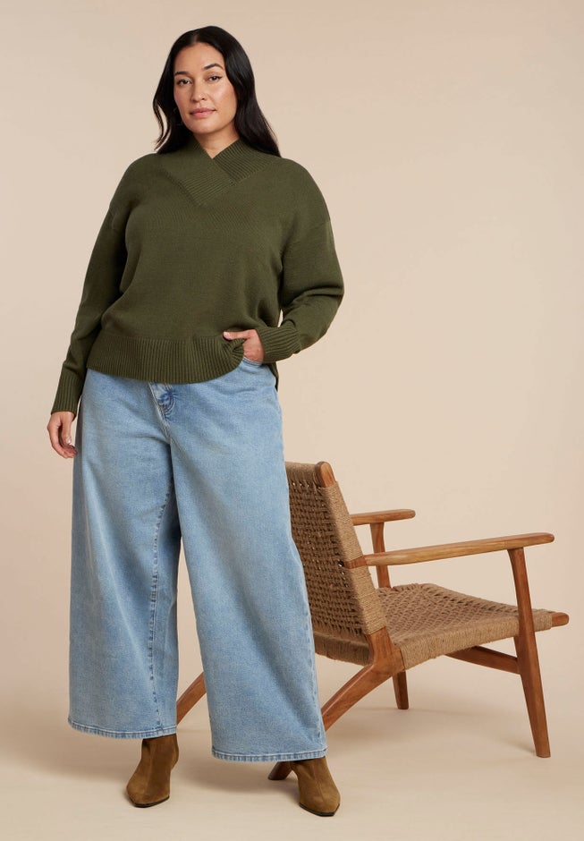 Overlap Mockneck Sweater image number 3