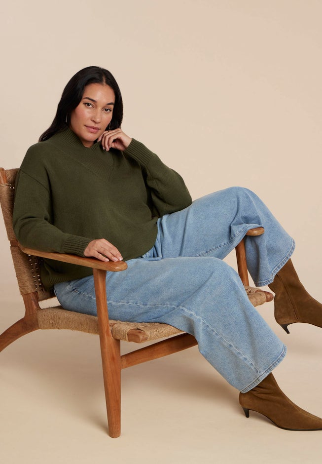 Overlap Mockneck Sweater image number 4