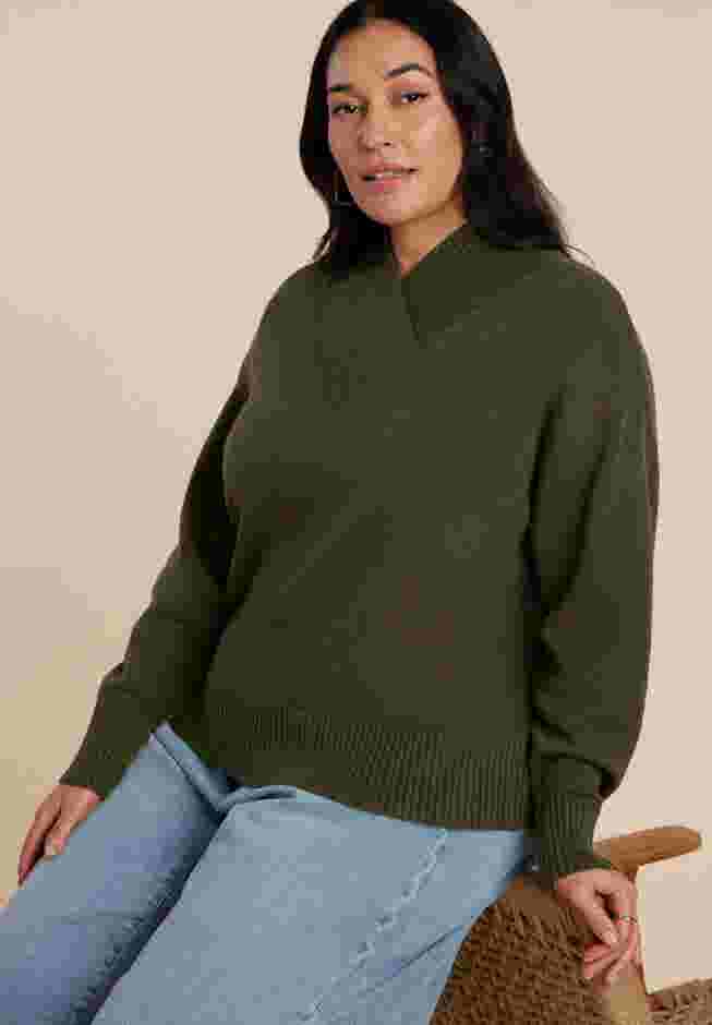 Overlap Mockneck Sweater image number 0