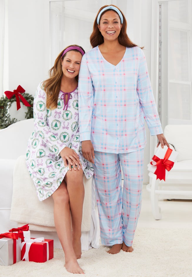 Dreams & Co.&reg; V-Neck Pajama & Headband Set image number 3