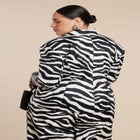 Nipped Waist Zebra Print Blazer image number null