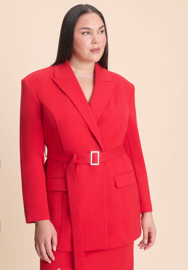 Belted Ponte Blazer image number 1