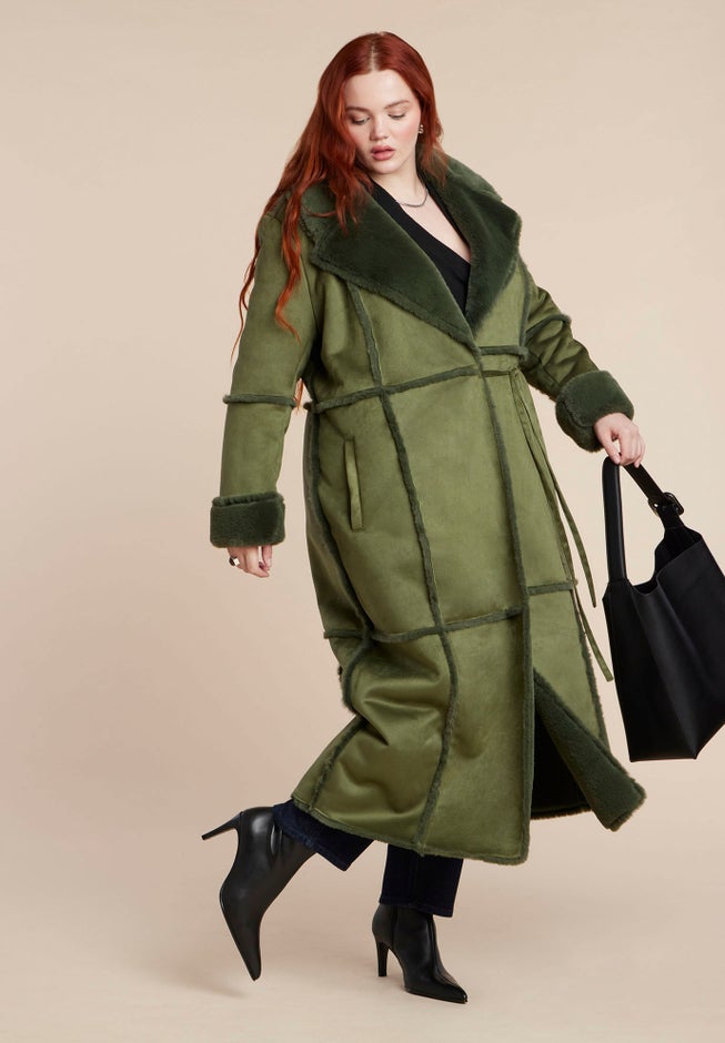 Long Sherpa Lined Coat image number 5