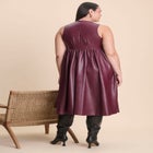 Faux Leather Fit And Flare Dress image number null