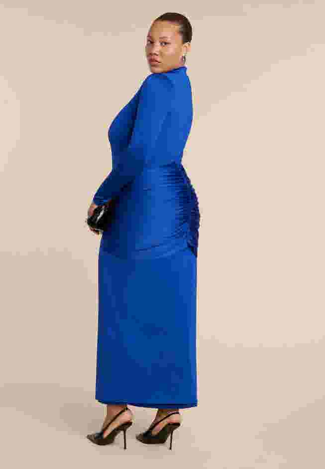 Tie Front Mock Neck Maxi Dress image number 2
