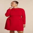 Long Sleeve Mini Dress With Bow Detail image number null