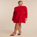 Long Sleeve Mini Dress With Bow Detail image number null