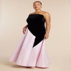 Asymmetrical Velvet Strapless Gown image number null