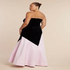Asymmetrical Velvet Strapless Gown image number null