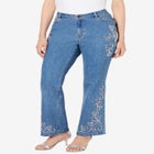 Plus Size Invisible Stretch&reg; Iconic Sequin-Embellished Bootcut Jean image number null