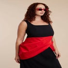 Contrast Draped Waist Gown image number null