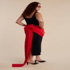 Contrast Draped Waist Gown image number null