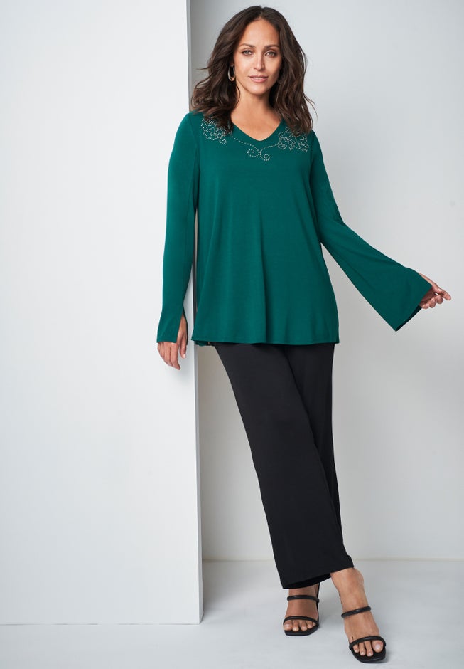 V-Neck Embellished Tunic image number 0
