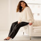 Satin Blouson Sleeve Button Front Blouse image number null