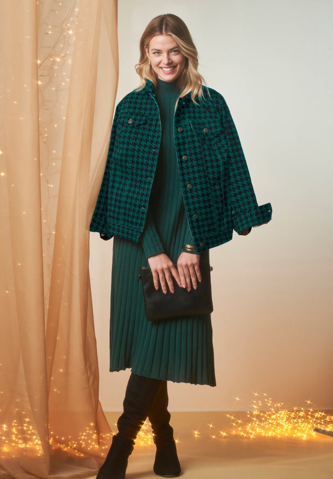 Mock Neck Midi Sweater Dress image number 1