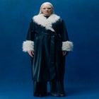 Faux Leather Coat With Fur Trim image number null