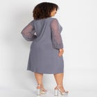 Beaded Mesh Shift Dress image number null