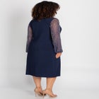 Beaded Mesh Shift Dress image number null