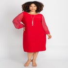 Beaded Mesh Shift Dress image number null