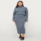 Wide Ribbed Maxi Sweater Skirt image number null