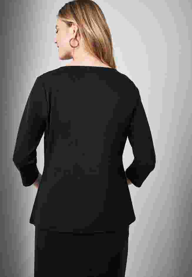 Mixed Media Ponte Faux Leather Top image number 2
