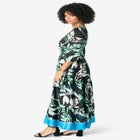 Blouson Sleeve Faux Wrap Maxi Dress image number null