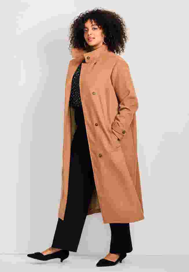 Funnel Neck Long Coat image number 2