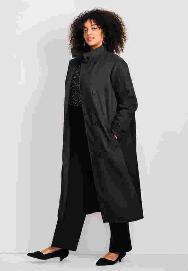 Funnel Neck Long Coat image number 1