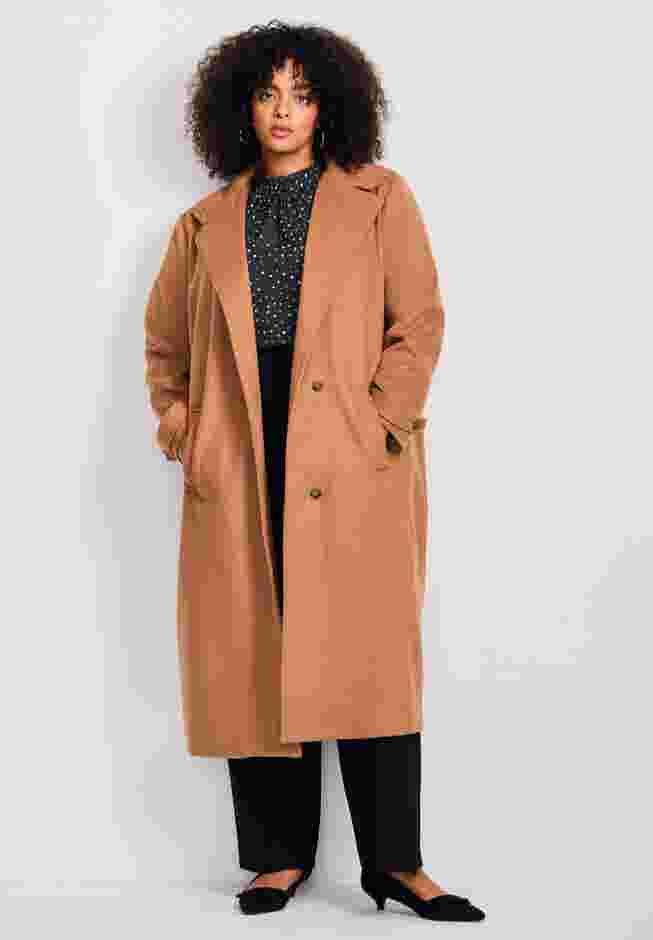 Funnel Neck Long Coat image number 0