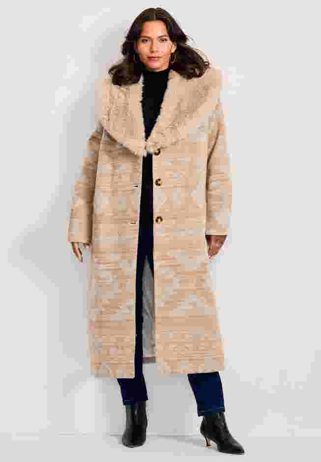 Faux Fur Trim Coat image number 0