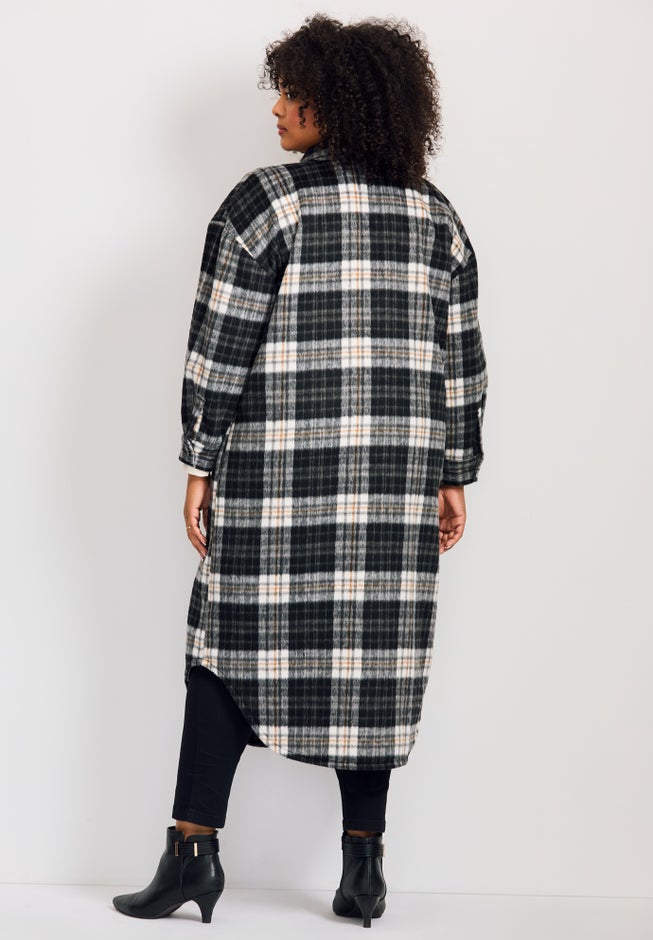 Brushed Long Shirt Jacket image number 1