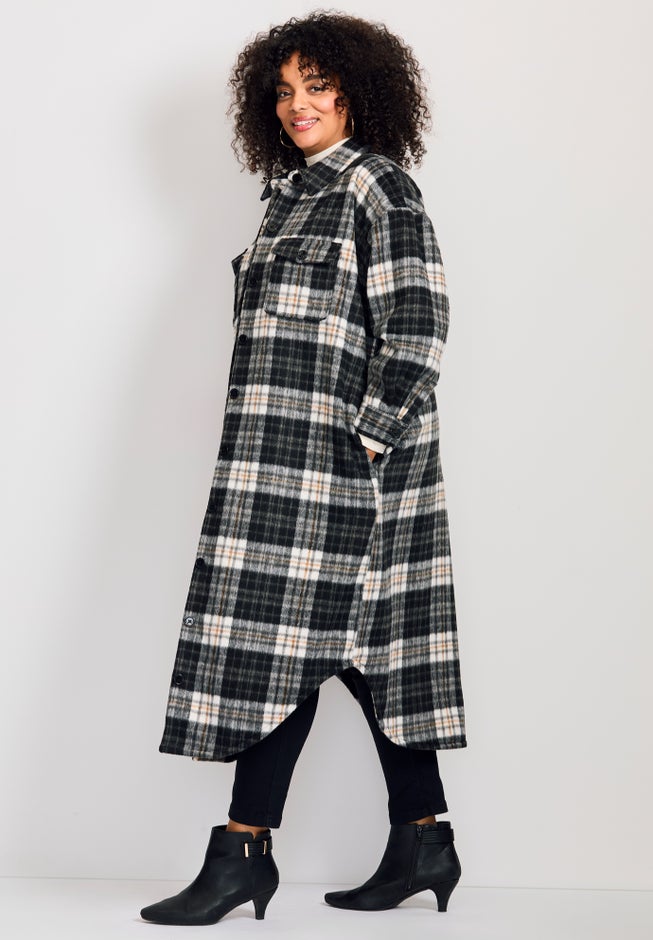 Brushed Long Shirt Jacket image number 2