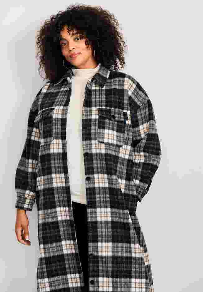 Brushed Long Shirt Jacket image number 3