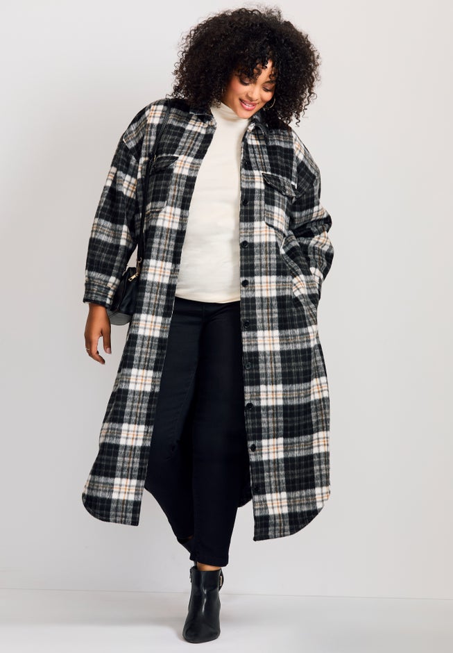 Brushed Long Shirt Jacket image number 0