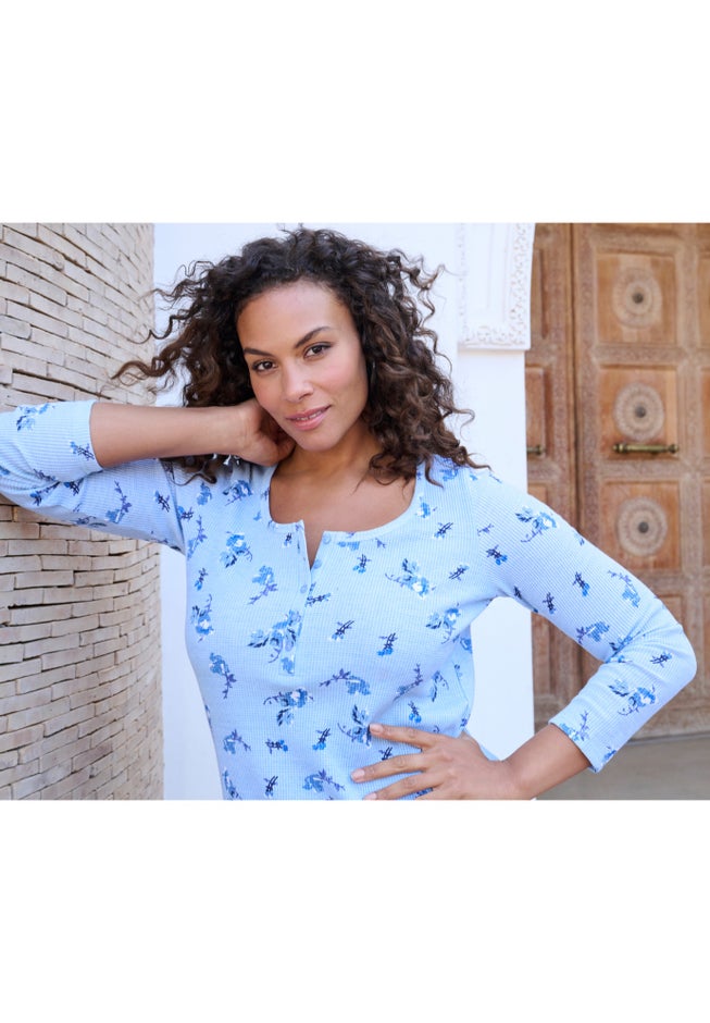 Plus Size Knit Thermal Henley Top &ndash; Long Sleeve image number 2