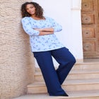 Plus Size Knit Thermal Henley Top &ndash; Long Sleeve image number null