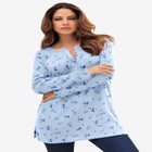 Plus Size Knit Thermal Henley Top &ndash; Long Sleeve image number null