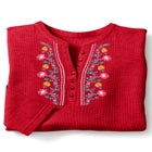 Embroidered Thermal Henley Tee image number null