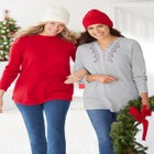 Embroidered Thermal Henley Tee image number null